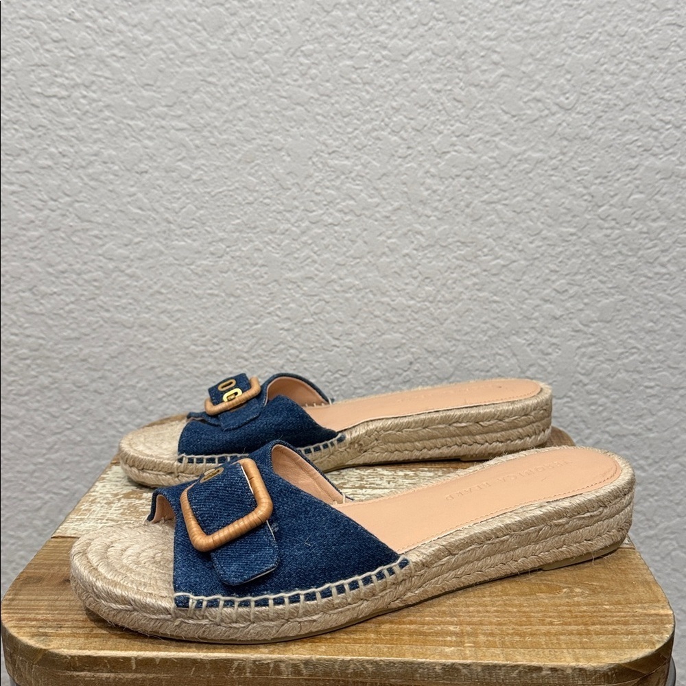 Veronica Beard Apa Denim Espadrille Slide Sandals Size 10 View 4